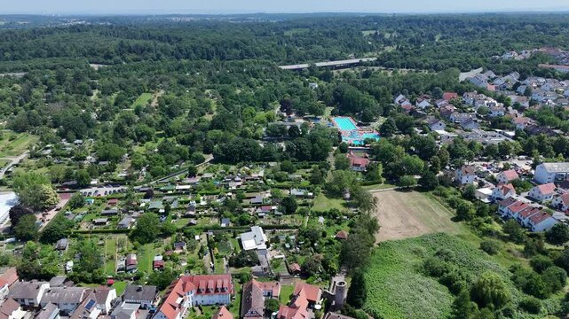 Aerial view of the eastern outskirt of Langen, Hesse, Germany.