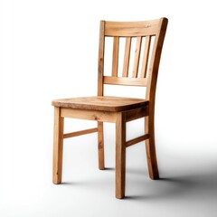 Fototapeta premium Natural Wooden Chair with Slatted Back
