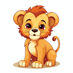 Obraz premium Adorable Lion Cartoon Vector Illustration for Creative Projects and Kid's Designs