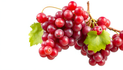 Fototapeta premium Juicy red grapes with transparent background png, Dynamic motion. isolated with white highlights