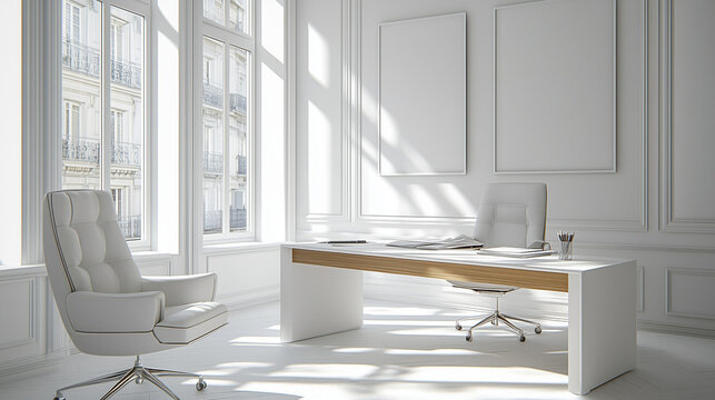 modern minimalistic office desk