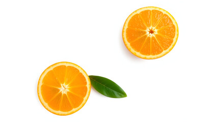 Fototapeta premium Juicy orange citrus fruits with vibrant slices on a clean white or transparent backdrop., collage style. isolated with white highlights