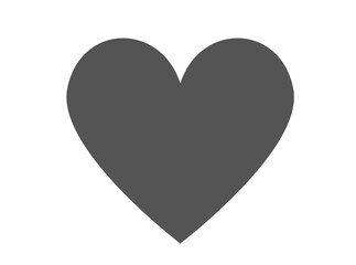 grey heart isolated on a white background 