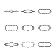 Collection of Nine Decorative Frames and Dividers with Intricate Geometric and Floral Elements