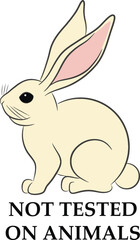 Not tested on animals icon. Cruelty free sign with rabbit. Ethical certification mark, label, tag, sticker. Animals rights protection.