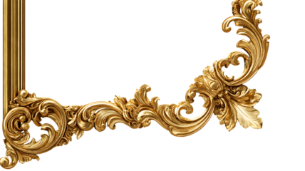 Elegant golden decorative corner flourish design detailed architectural element perfect for luxury design projects