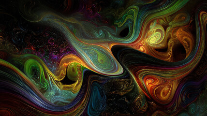 Vibrant Mind-Bending Psychedelic Swirls Abstract