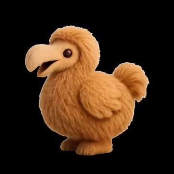 Cute fluffy dodo illustration animation isolated asset, transparent 4K video, alpha channel, ProRes 4444