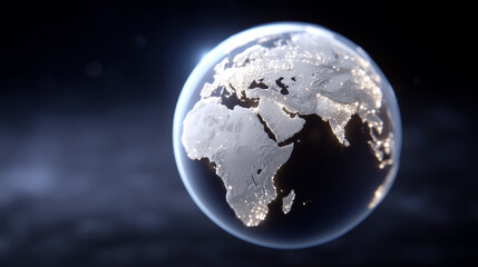 Fototapeta premium Holographic Globe Showcasing Global Trade Connections