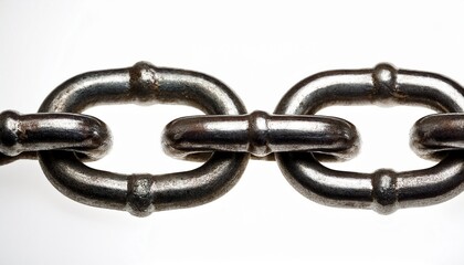 Obraz premium old metallic chain links on white background