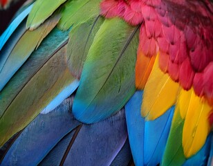 Obraz premium background of beautiful colorful bird feathers