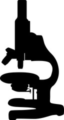 Powerful Black Silhouette of a Microscope Scientific Research Tool