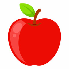 Minimal Apple Vector on White