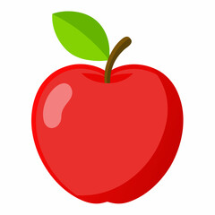 Minimal Apple Vector on White