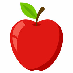 Minimal Apple Vector on White