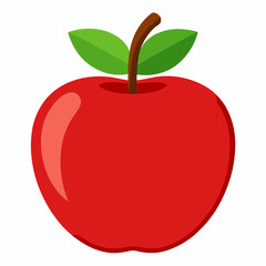 Minimal Apple Vector on White