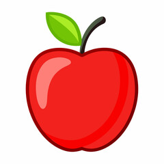 Minimal Apple Vector on White