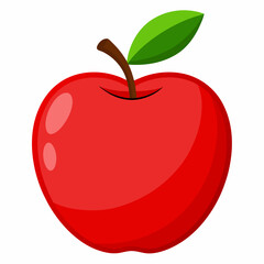 Minimal Apple Vector on White