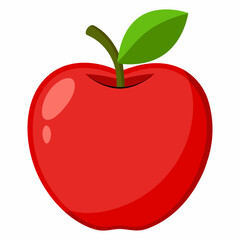 Minimal Apple Vector on White