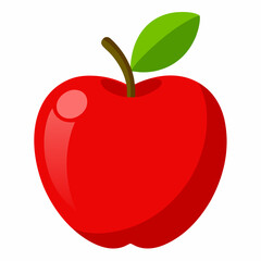 Minimal Apple Vector on White