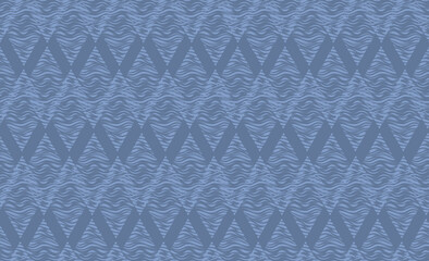 Seamless background with wavy line pattern in geometric shape. Stylish ornamental diamond shape texture
