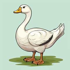 Obraz premium Professional Goose Domestic Farm Animal Character Vector Illustration for Agriculture Marketing Materials