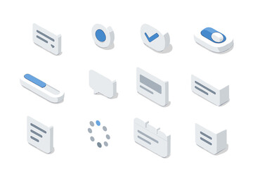 Minimalist 3d user interface elements for modern web and app design