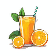 Vibrant Orange Juice Icon Vector Illustration for Graphic Designs