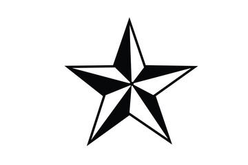 Fototapeta premium vector illustration of a star icon black white line art and white background 
