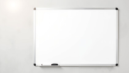 Whiteboard on wall in minimalist office setting  