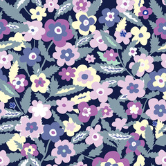 Floral seamless pattern. Flower background. Flourish ornamental summer wallpaper with flowers.