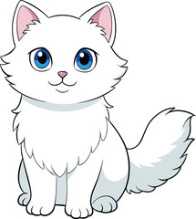 
Fluffy Persian cat with large eyes lounging gracefully purring