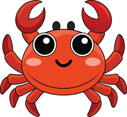 The crab with beautiful bright eyes illustration