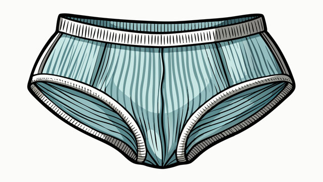 Classic ribbed cotton brief in muted grey with visible stitching detail sits folded on a white background. Great for showcasing texture and simplicity in a detailed vector scene.