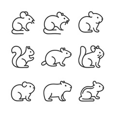 Rodent Line Icons