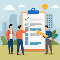 Requirements gathering, client demand or customer opinion, summary or meeting conclusion, stakeholders use case, lecture or meeting note concept, businessman write client requirements from discussion