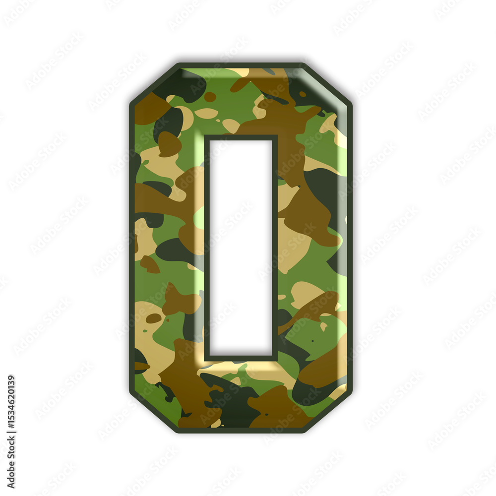 Fototapete camouflage number with 3d embossed effect transparent background
