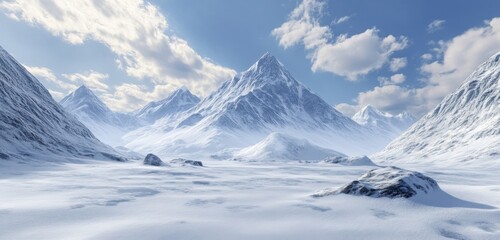 Fototapeta premium A realistic scene focused on mountain landscapes untouched by development captured with natural lighting and depth.