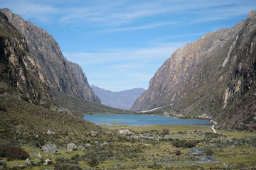 Scenery view of mountain lake