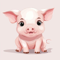 Naklejka premium Adorable Funny Pig Cartoon Illustration Ideal for Children's Books and Magazines