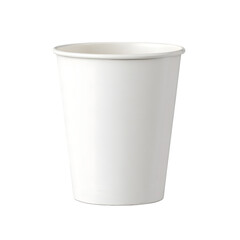 Isolated white paper coffee cup perspective view on a isolated on white transparent background single disposable beverage container concept