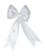 Elegant White Satin Ribbon Bow for Gifts and Celebrations