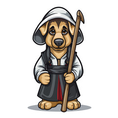 Obraz premium German Shepherd Mascot Isolated Icon Vector Illustration - Professional Design Usage