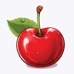 Sweet Cherry Fruit Cartoon Vector Stock Illustration for Professional Projects