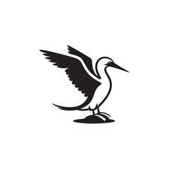 Booby Bird Silhouette Vector Design – Bold Coastal Seabird Graphic Featuring Iconic Pose, Minimalist Black Outline Style, Marine Wildlife Art Perfect for Prints, Logos, and Decor

