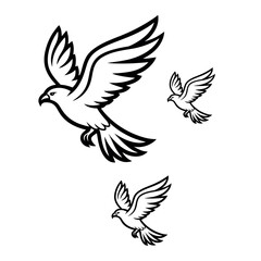 Obraz premium set of vector birds silhouettes collection