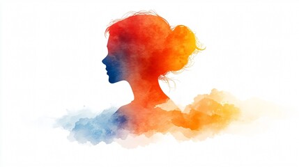 Watercolor Painting of a Person - Vector Illustration
