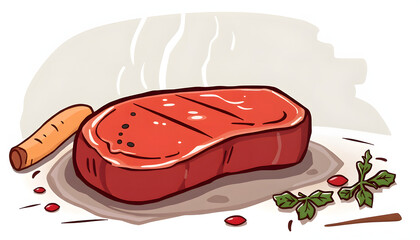 juicy t-bone steak. isolated with white highlights