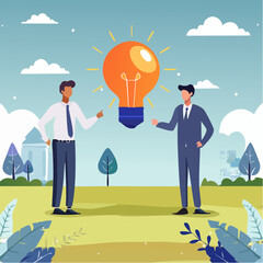 Discover insight or intelligence solution, best result or outcome, solving or finding solution, search new innovation, opportunity or invention, research concept, businessman find new lightbul