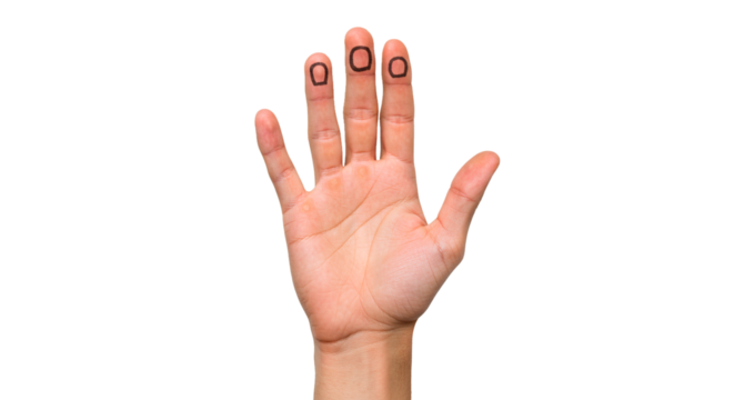 Hand with circles on fingers drawing illustration concept for creative art projects and design ideas on transparent background - Powered by Adobe